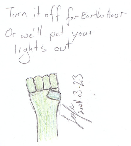 Militant greeny message for EarthHour
