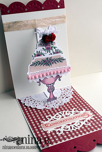 Elegant Wedding Pop Up Card inside by NinaB HR 