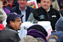 Rep. Keith Ellison speaking to the Wisconsin Solidarity rally crowd @ MN State Capitol