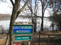 Greensboro Watershed sign at Lake Brandt
