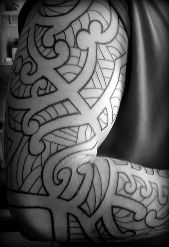 Maori sleeve tattoo 2nd sitting Line work 90 