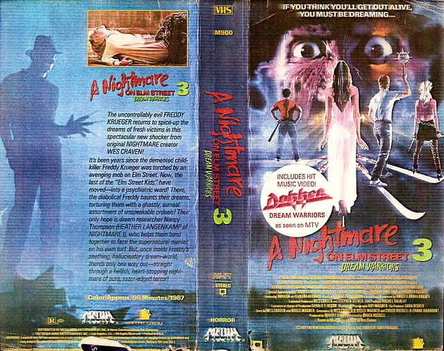 A Nightmare On Elm Street 3, Dream Warriors (VHS Box Art)
