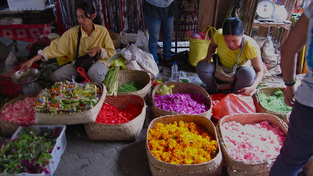 offering flowers for sale, Ubud market