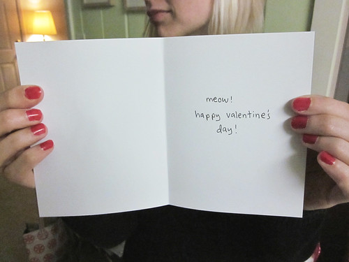 Kitty Heart Valentine's Day Card Inside
