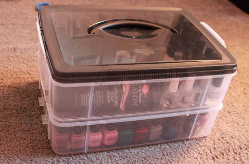 I picked up this organizer box from Target for $11.99, a tad pricey just for