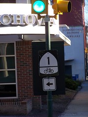 National Bicycle Route sign, Route 1, East Grace Street, Richmond, Virginia