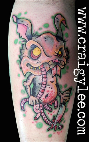 rabbit tattoo craigy lee Tags new school color colour rabbit london blood 