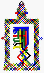 Arapacana Mantra monogram and eternal knot by jayarava