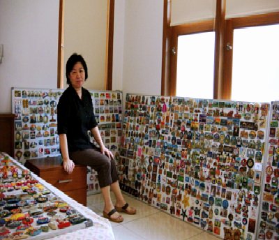 sinta and her magnet collection