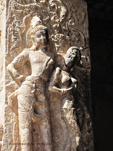Woman scolding man Virupaksha temple