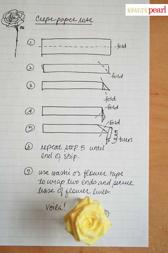 blog - crepe paper rose folding instructions