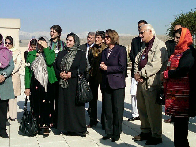 Leader Pelosi and the bipartisan delegation meet with newly-elected members of the Afghan parliament and women members.