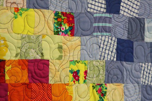 recycled fabric quilt, memory quilt, recycled clothing quilt, mamaka mills 2