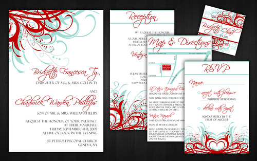 Aqua Tiffany Blue and Red Wedding Invitations Flickr Photo Sharing
