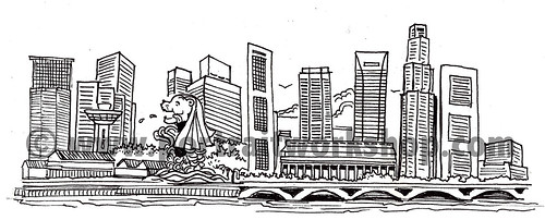 Singapore skyline illustration for VolksWagen - 2 watermark