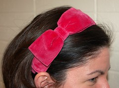 Big Red Velvet Bow Headband