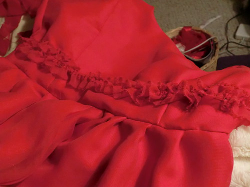 Hermione red dress ruffle
