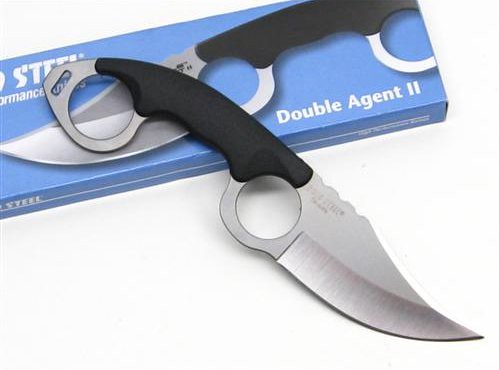 Cold Steel Double Agent II Clip Point 3" Plain Blade, Grivory Grip