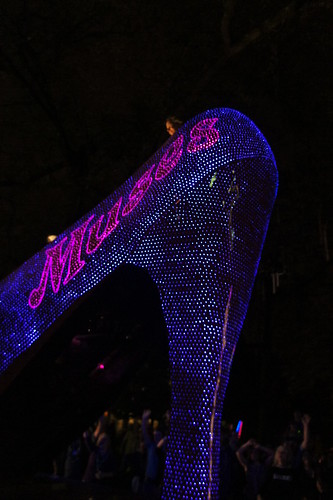 The giant lit Muses Shoe Float