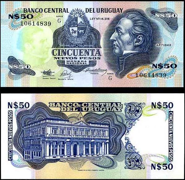 50 Nuevos Pesos Uruguay 1988-89, P61A