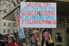 London, UK Rally for Bradley Manning on 20 March, 2011