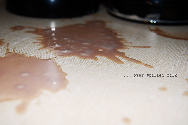 spilled hot cocoa