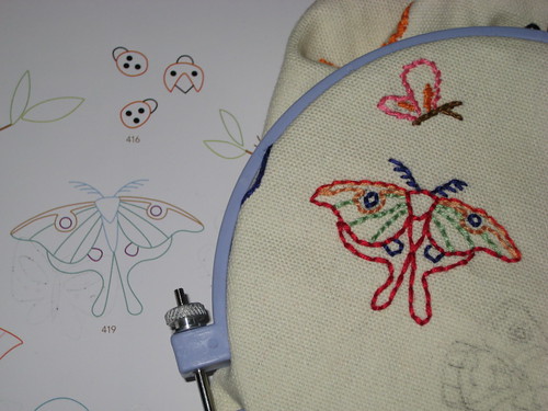 Day 34:  Doodle Stitching Moth