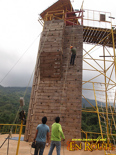 Wall climb at Zipline 2 end