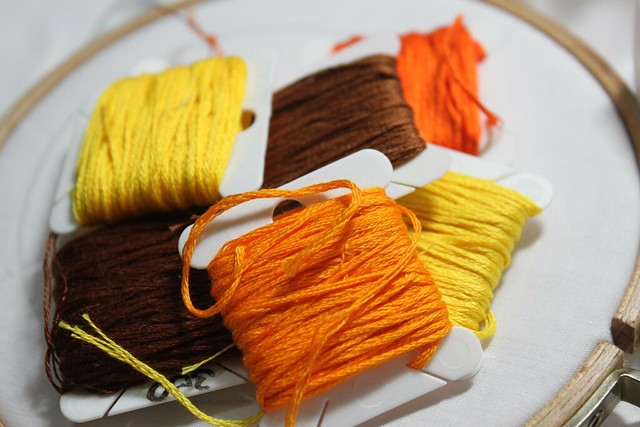 Orange, yellow and brown
