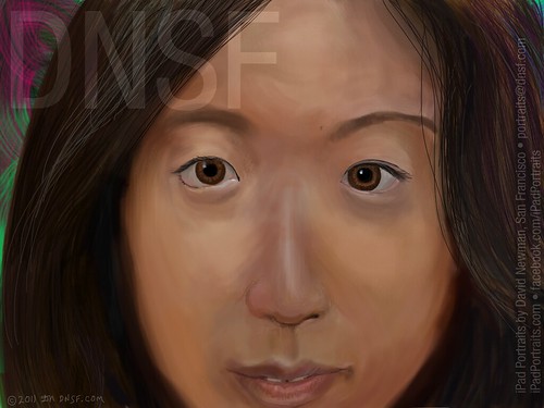 iPad Portrait of Samantha Ang in Line for the iPad 2 by DNSF David Newman