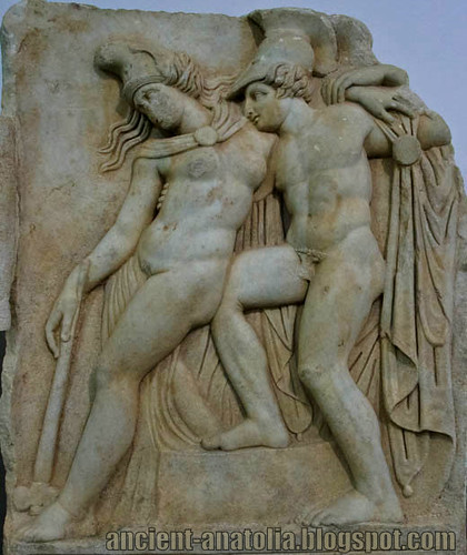 Achilles ve yaralı Amazon Kraliçesi Penthesilea, Afrodisyas Arkeoloji Müzesi