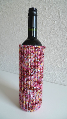 loom knit wine bottle cozy