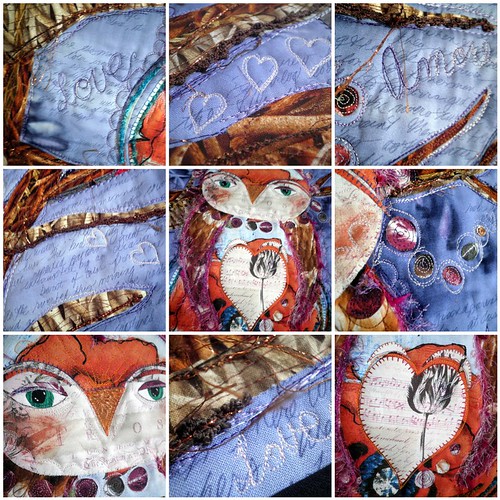 Close Ups of Details for 'Owl Be Yours' - Project QUILTING 'Be My Valentine' Challenge