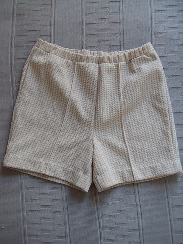 High Waisted Tan & White Vintage Shorts