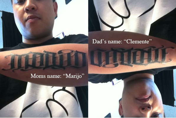 "Clemente" & "Marijo" Ambigram