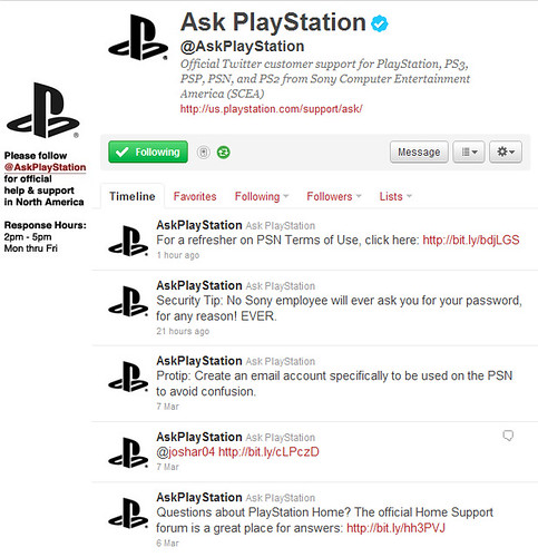 @AskPlayStation: Customer Support for PlayStation