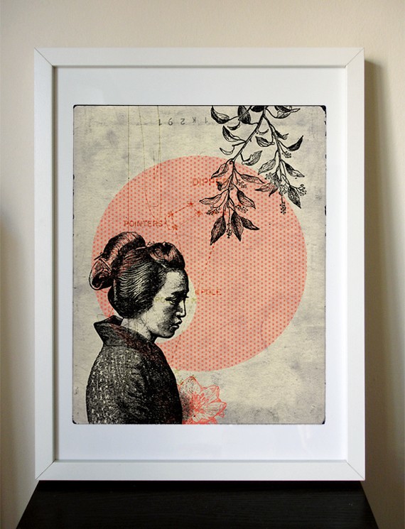  HELP JAPAN - 12x16 Japanese Girl giclee print
