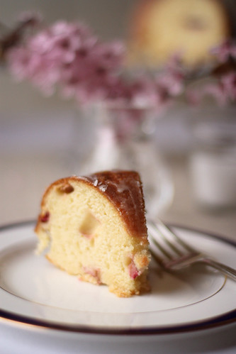 Lemon Rhubarb Buttermilk Bundt Cake