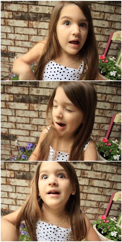 K silly face collage