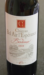 Chateau Bel Air L'Espérance 2008 Grand Vin de Bordeaux Wine