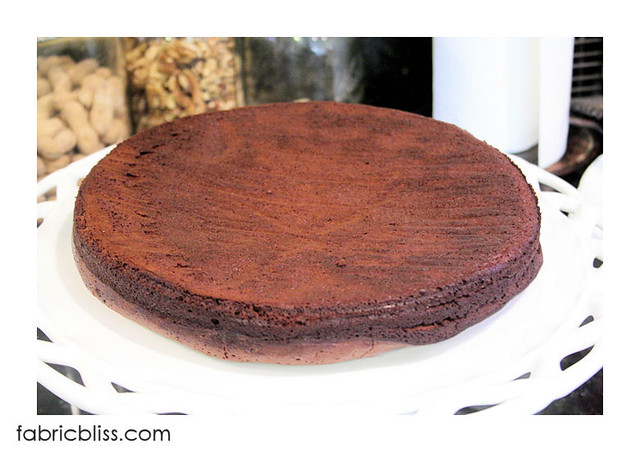flourless chocolate cake - cool on cake plate