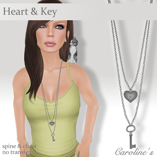 Caroline's Jewelry Heart & Key Necklace