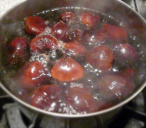 boiling chestnuts to loosen their skins