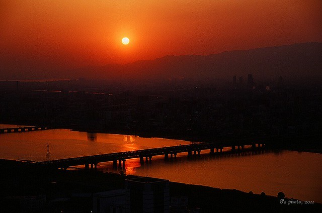Sunset of Osaka