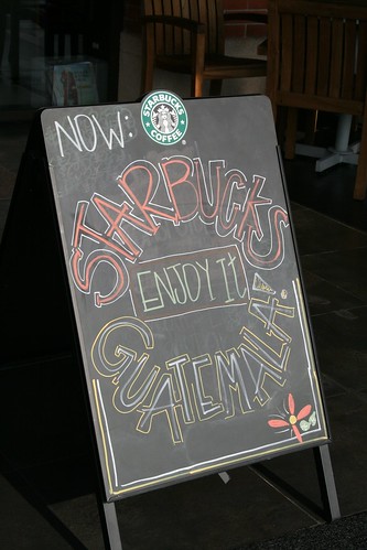 Starbucks placard