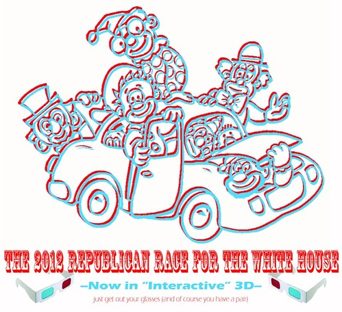 GOP 2012 Clown car in 3D