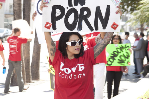Condoms in Porn/ Larry Flynt Protest