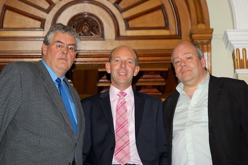Nick Matthews, chairman of Co-operatives West Midlands, Martyn Cheatle, chief executive of Midlands Co-operative Society, and Phil Beardmore, treasurer of Balsall Heath Housing Co-operative in Birmingham 