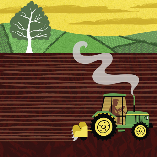 Tractor Ploughing by ardillustration