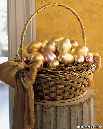 Golden Eggs Beautiful Easter Basket Martha Stewart